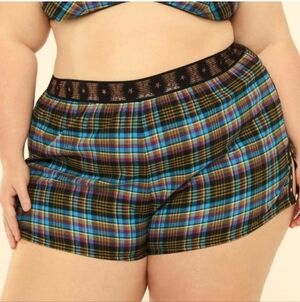 Savage X Fenty Tied Up Tartan Sleep Short